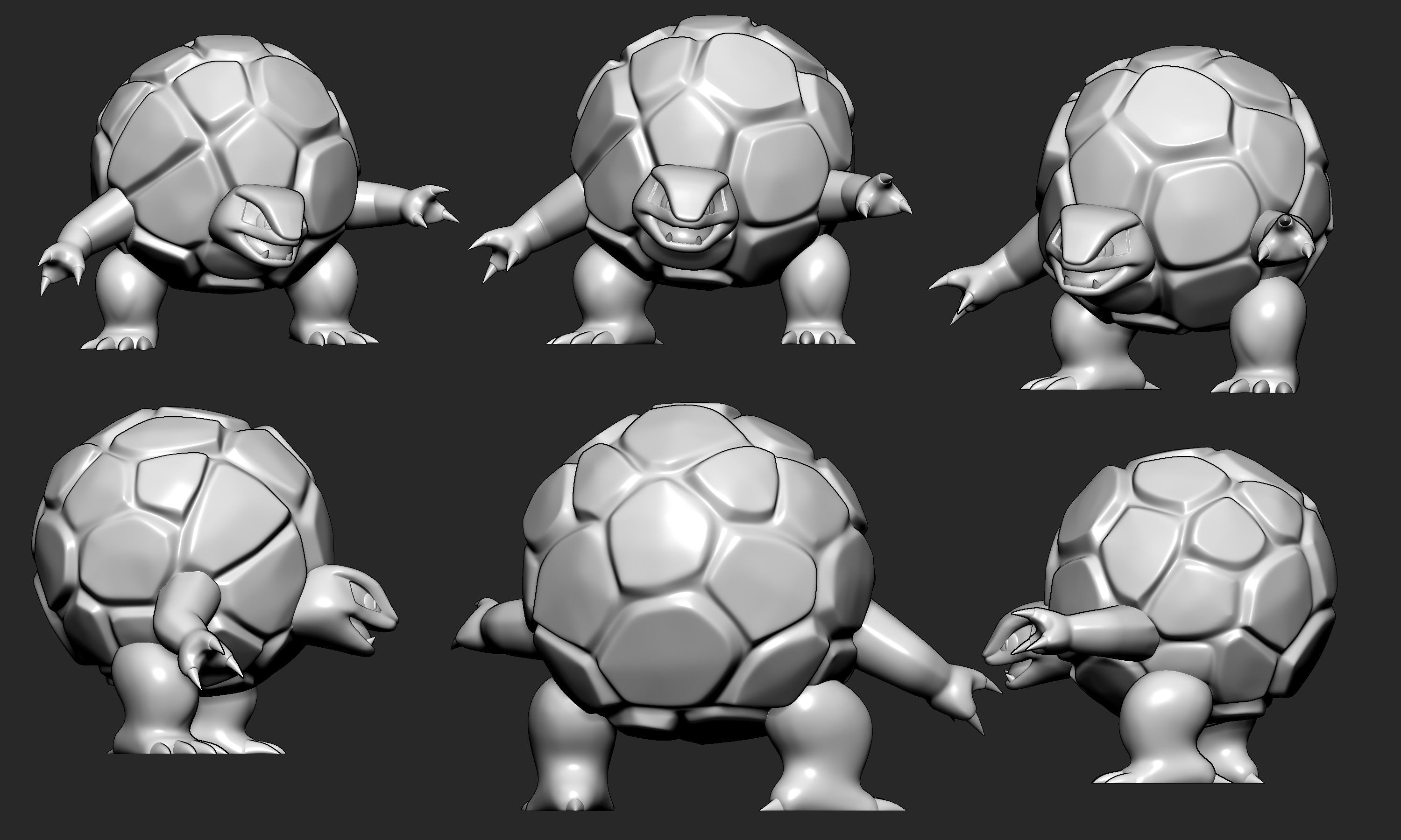 Pokemon - Geodude Graveler and Golem  with 2 poses 3D print model_12