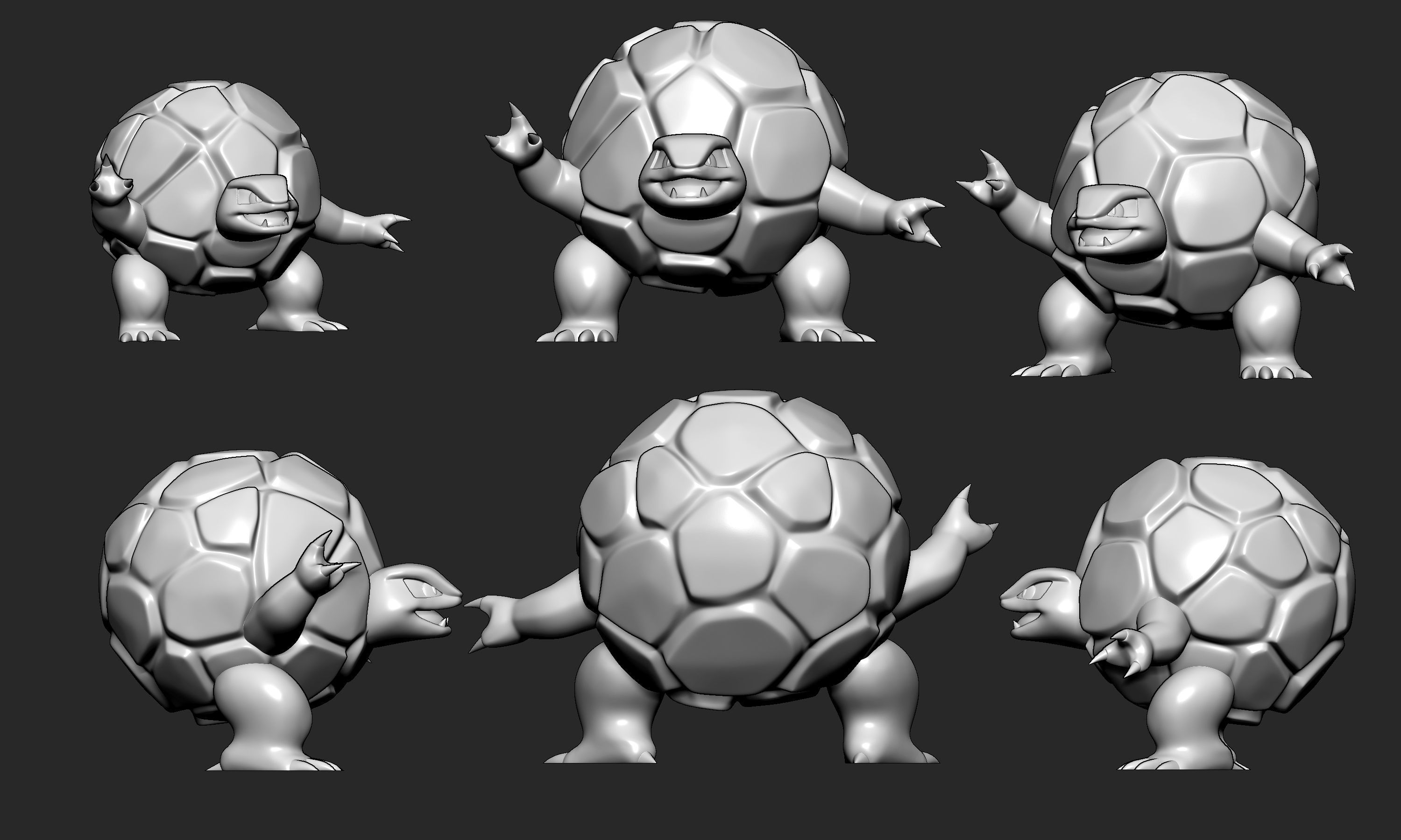 Pokemon - Geodude Graveler and Golem  with 2 poses 3D print model_15