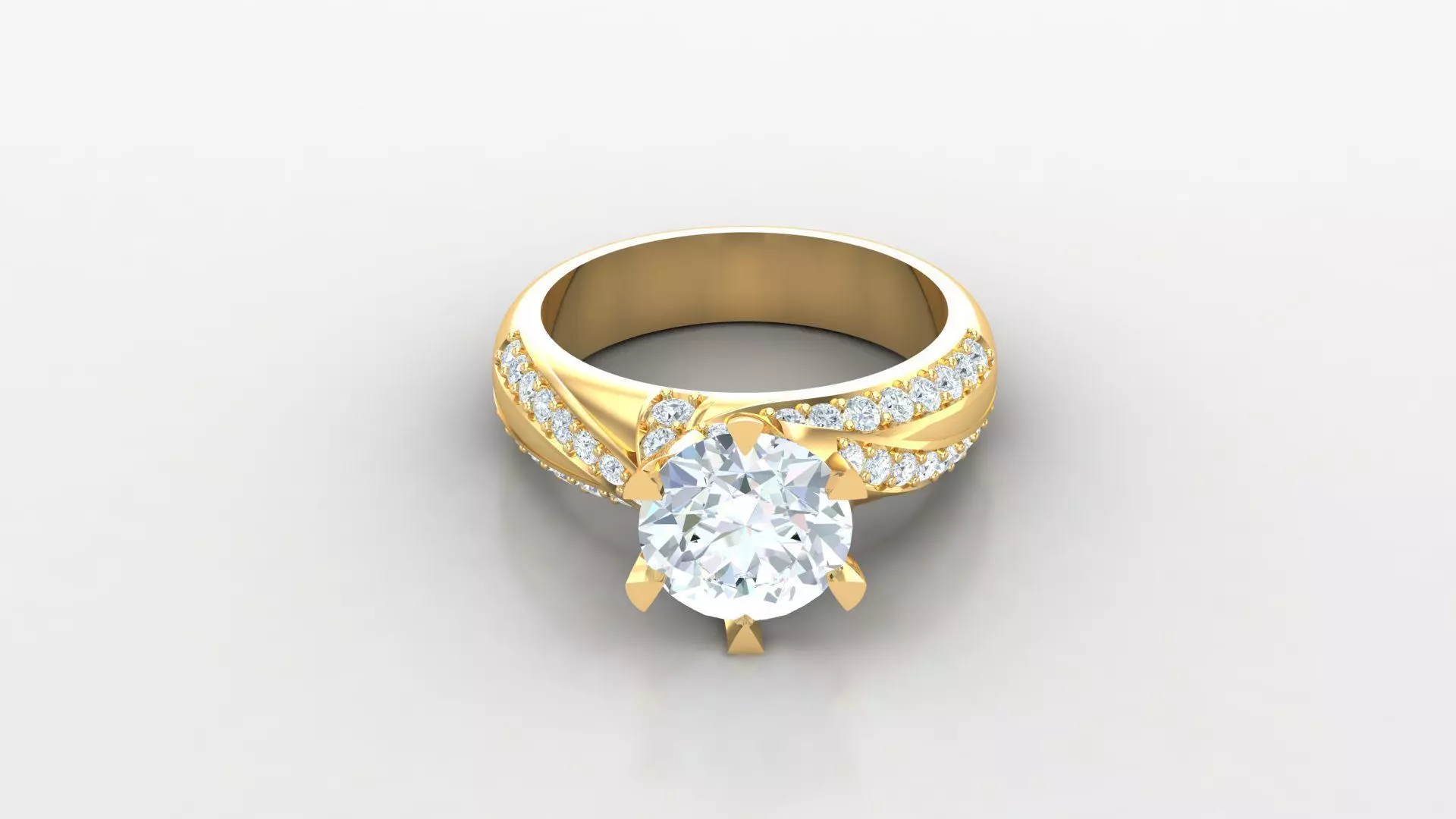 Solitaire Diamond Ring Version 3 SLT 116 3D print model_0