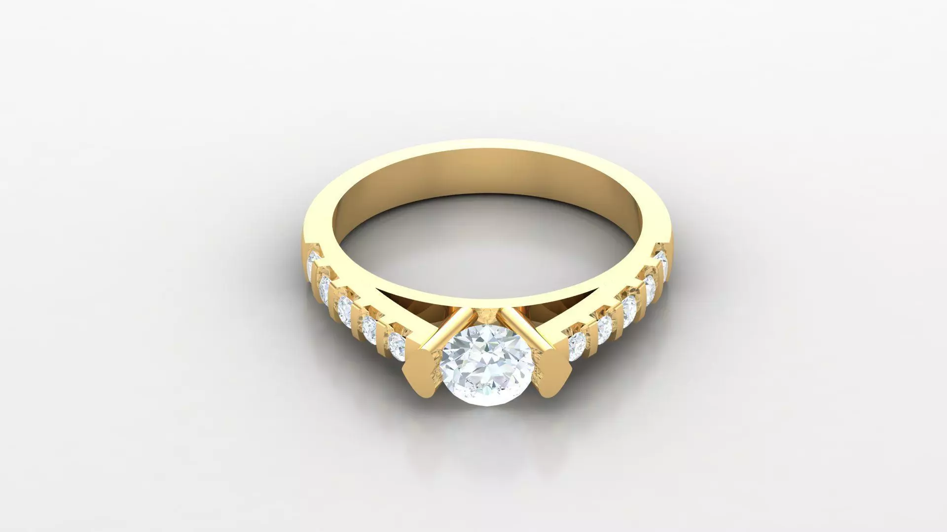 Solitaire Diamond Ring Version 3 SLT 109 3D print model_0