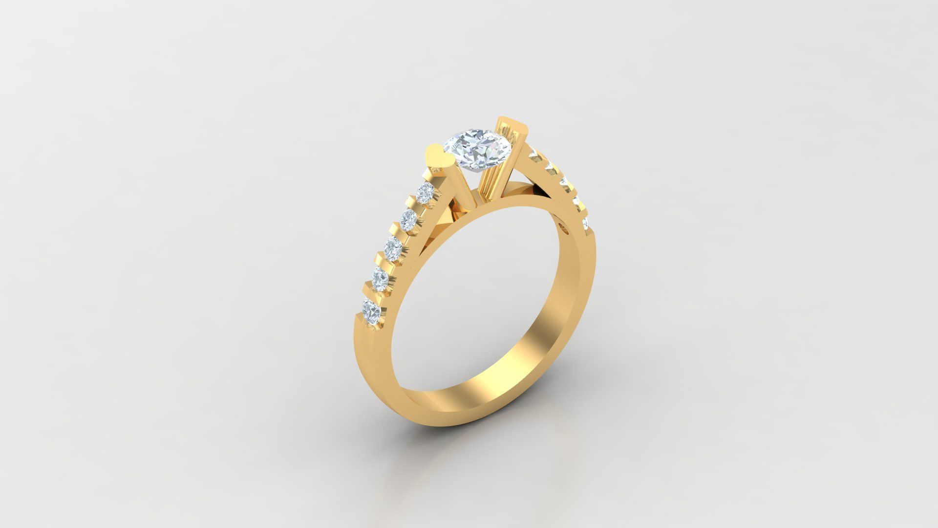 Solitaire Diamond Ring Version 3 SLT 109 3D print model_2
