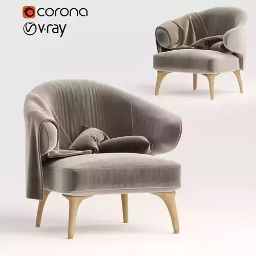 Armchair Aston Italy Gray and cream