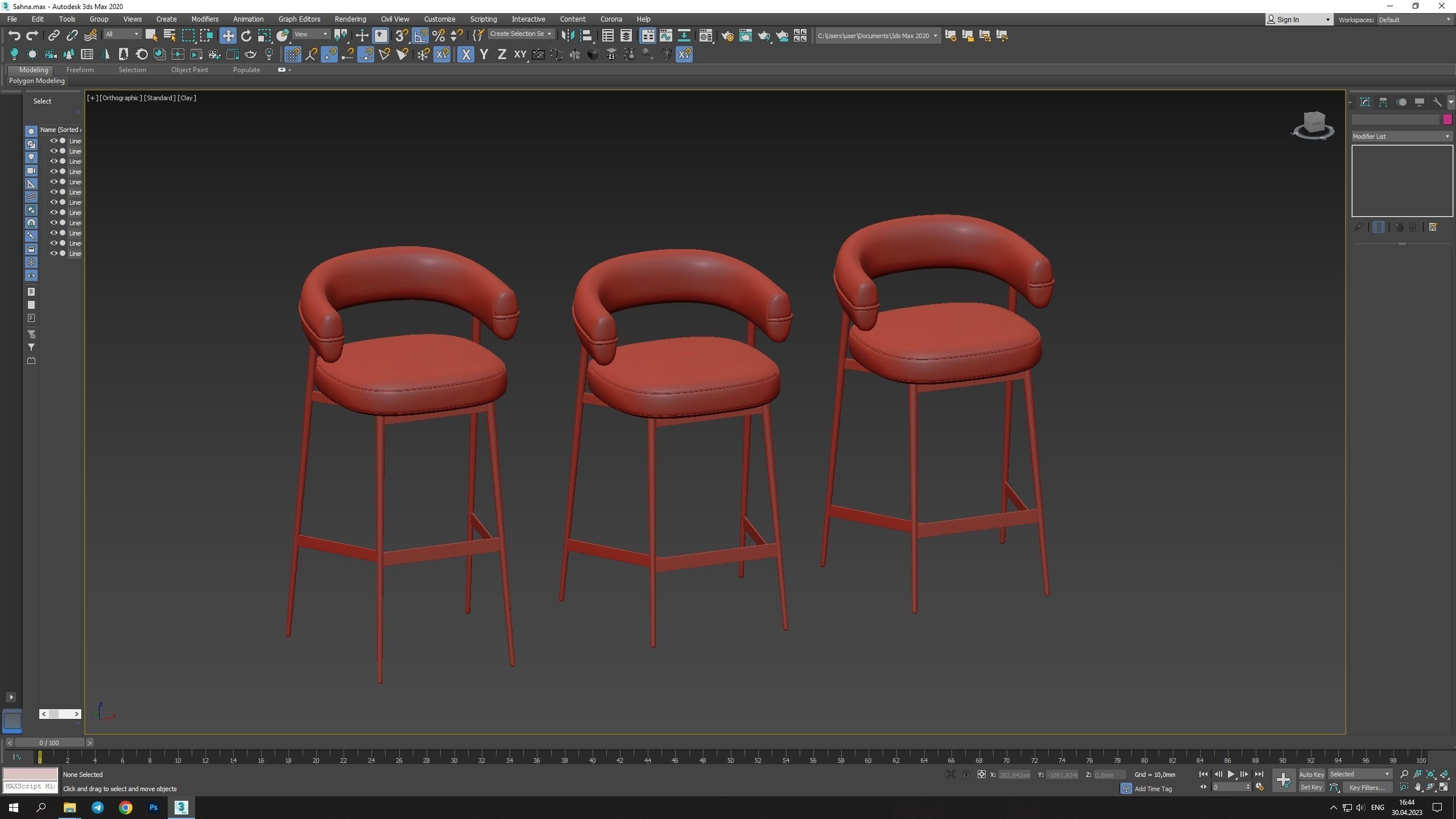 NENA Bar chair Low-poly 3D model_11