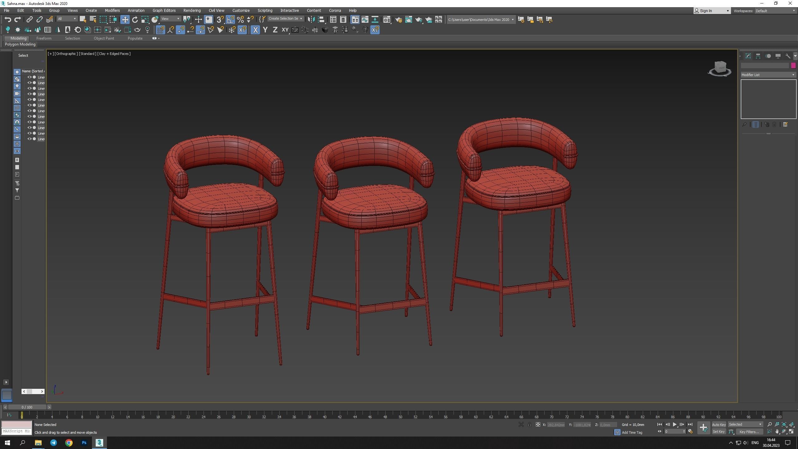 NENA Bar chair Low-poly 3D model_12