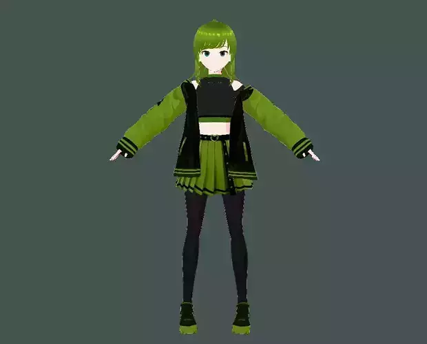 VROID STUDIO 3D CHARACTER ANIME CUTE GIRL Low-poly 3D model