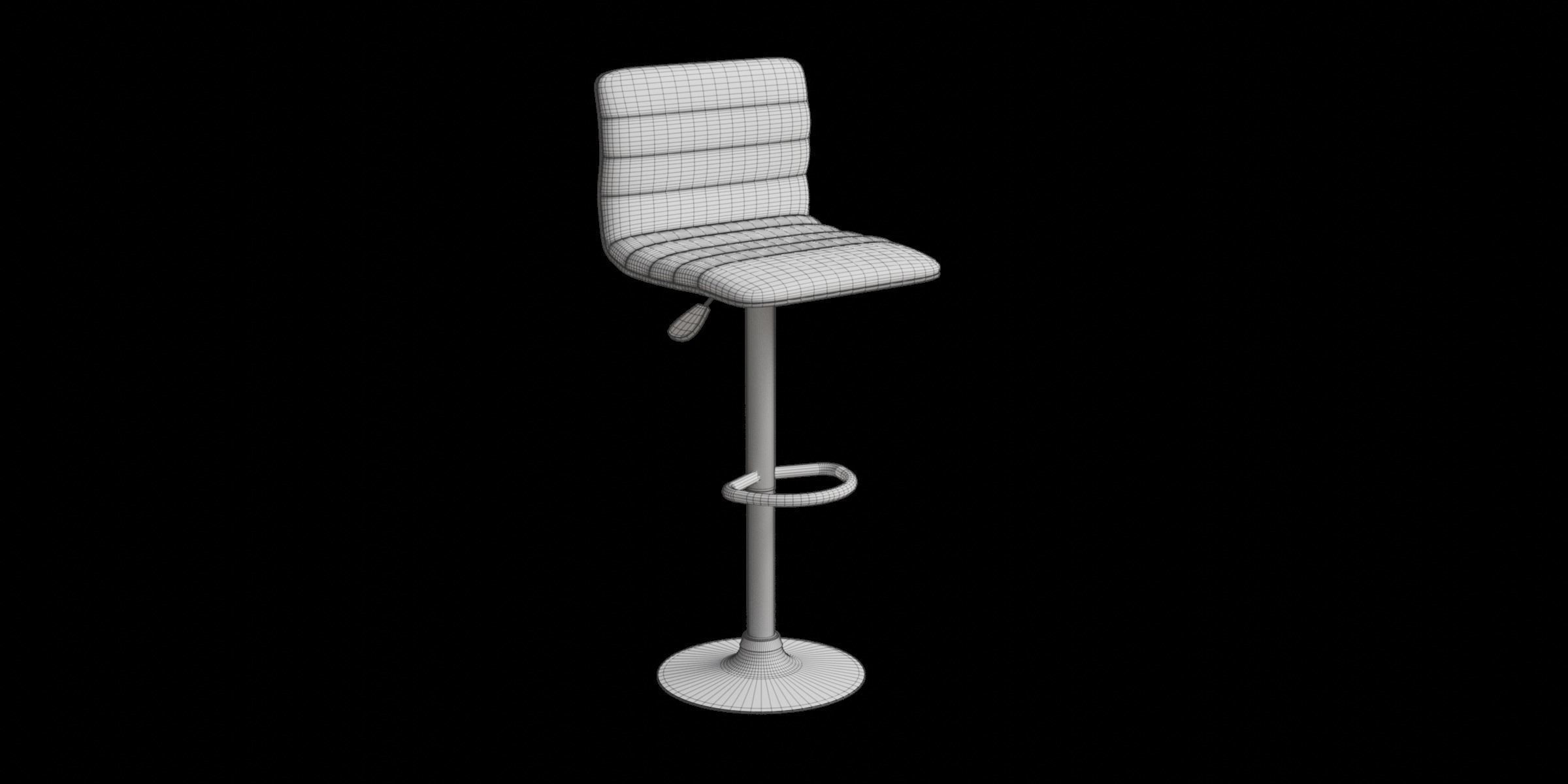 Lamita Swivel Bar Stool Low-poly 3D model_2