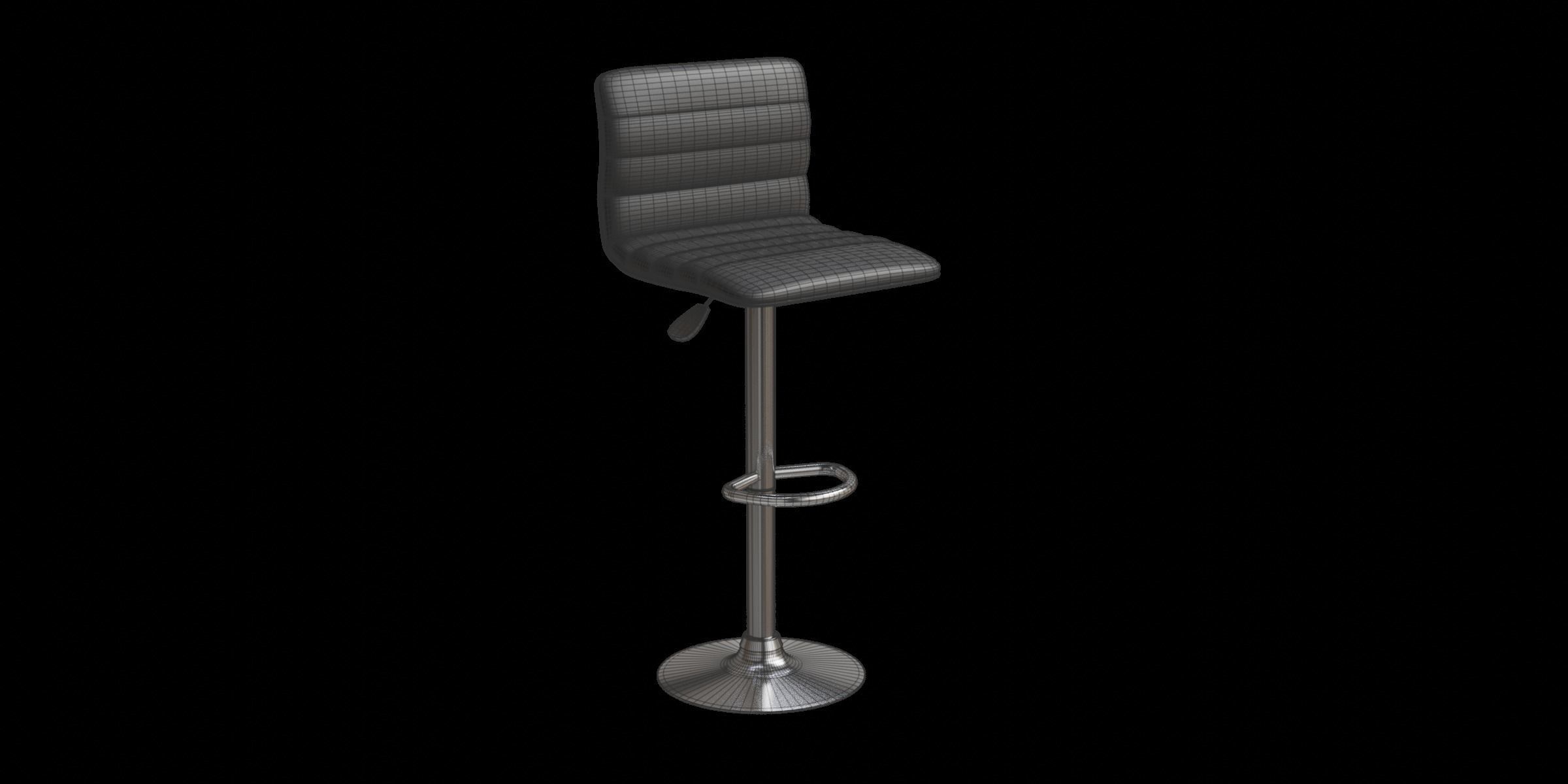 Lamita Swivel Bar Stool Low-poly 3D model_3