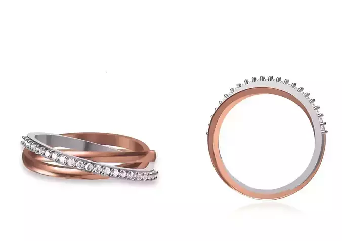 Women Wedding Engagement Ring STL OBJ FBX JCD Details