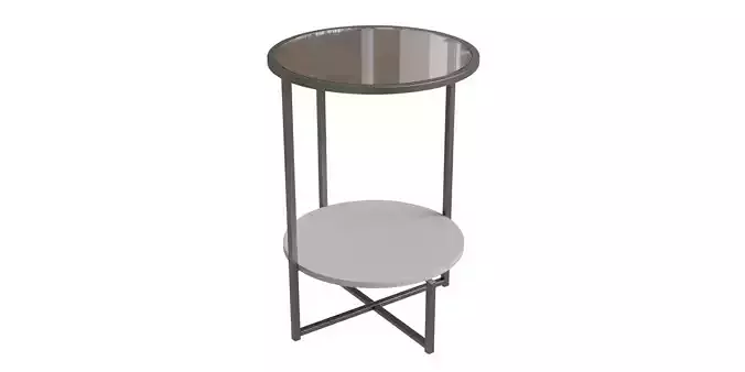 Round Glass Top End Table
