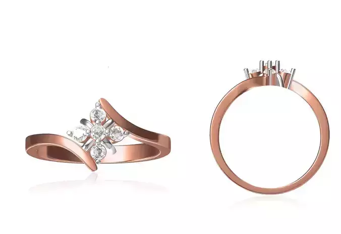 Women Wedding Engagement Ring STL OBJ FBX JCD Details