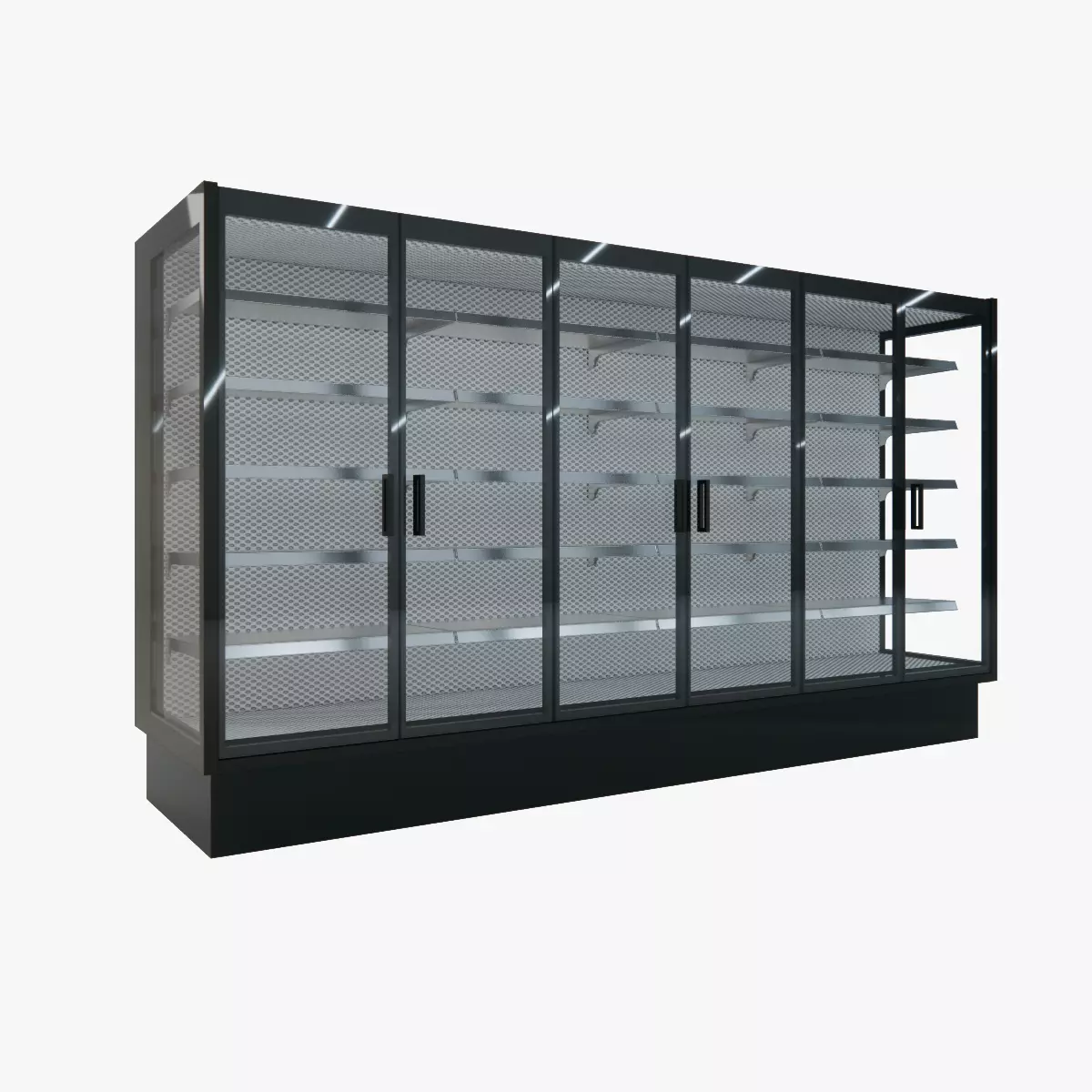 Display Supermarket Freezer Six Doors 3D model_0
