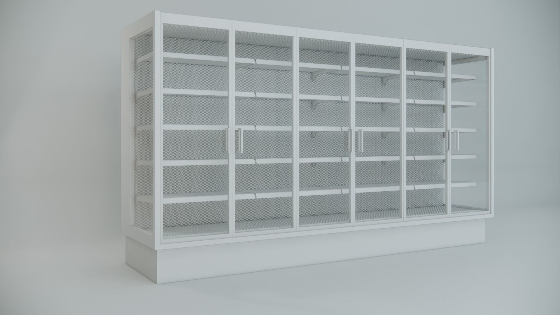 Display Supermarket Freezer Six Doors 3D model_3