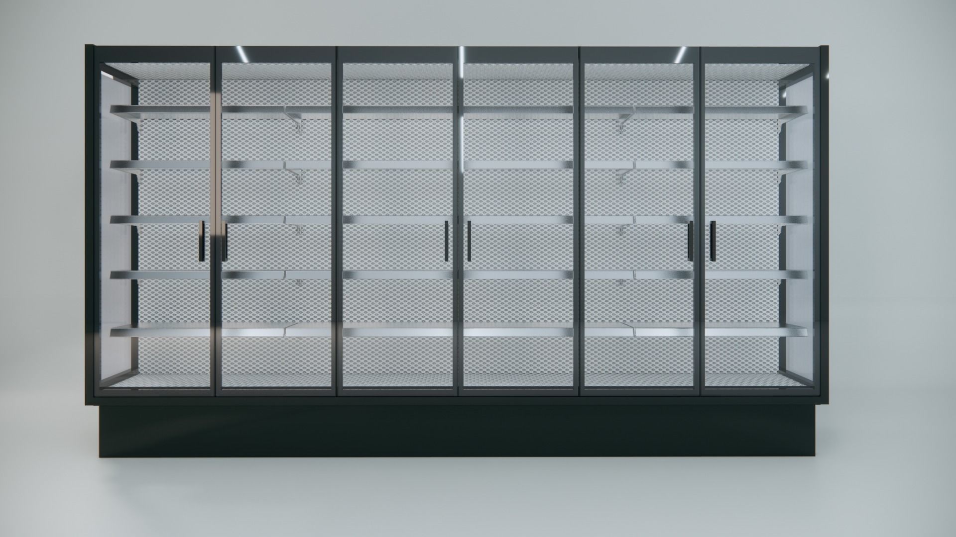 Display Supermarket Freezer Six Doors 3D model_6
