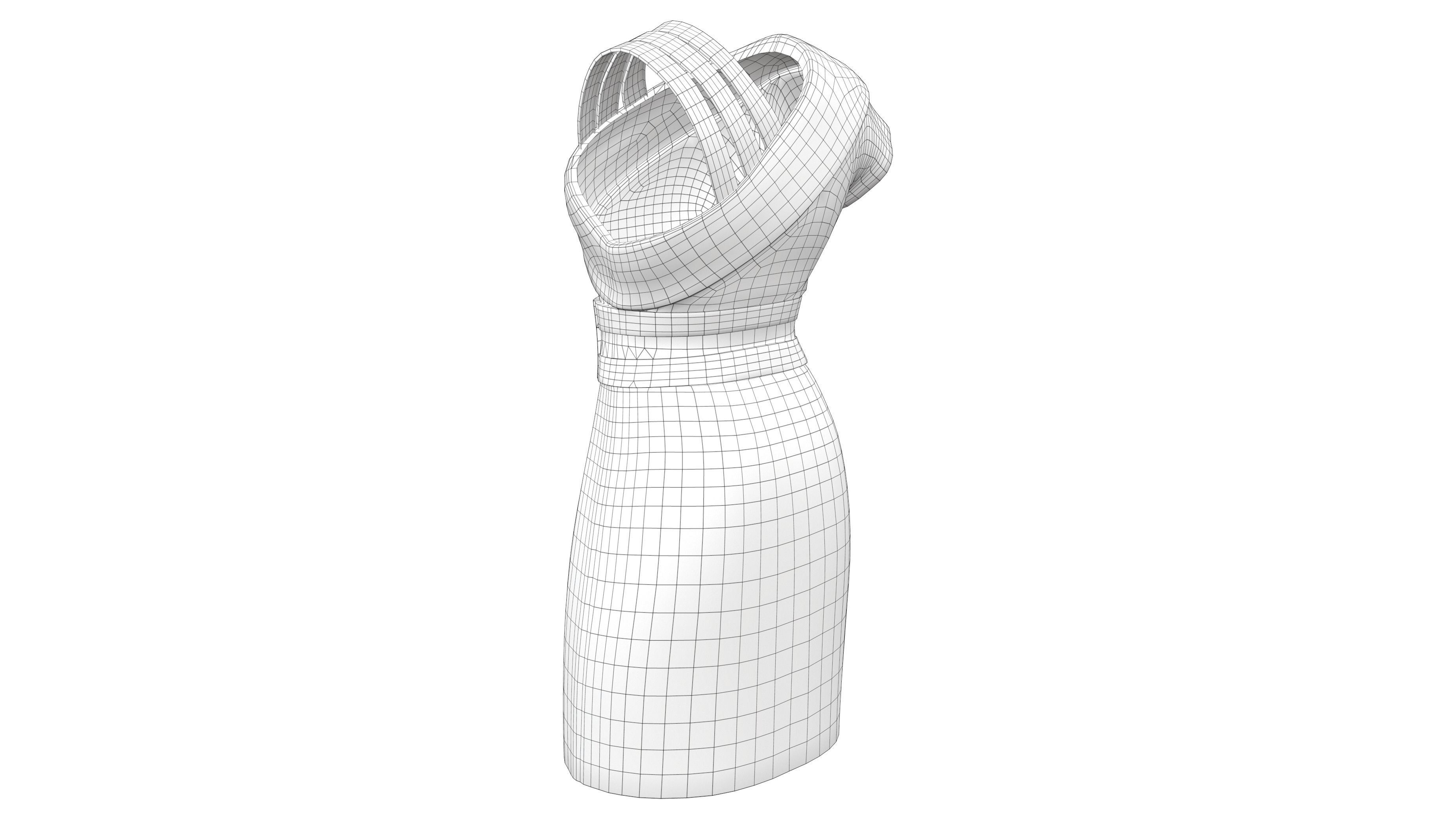 3D model Male Roman Gladiator White Toga Dress VR / AR / low-poly