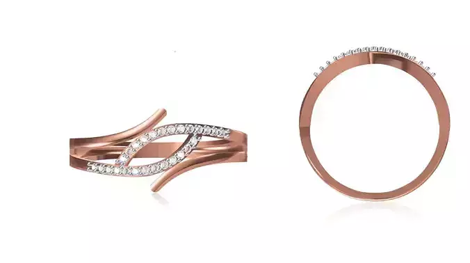 Women Wedding Engagement Ring STL OBJ FBX JCD Details