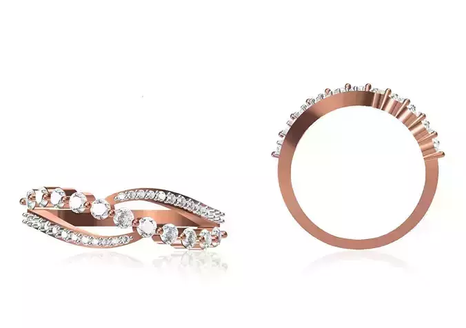 Women Wedding Engagement Ring STL OBJ FBX JCD Details