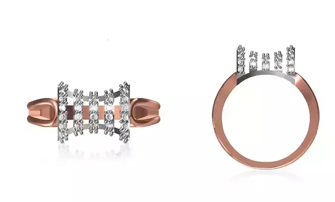 Women Wedding Engagement Ring STL OBJ FBX JCD Details