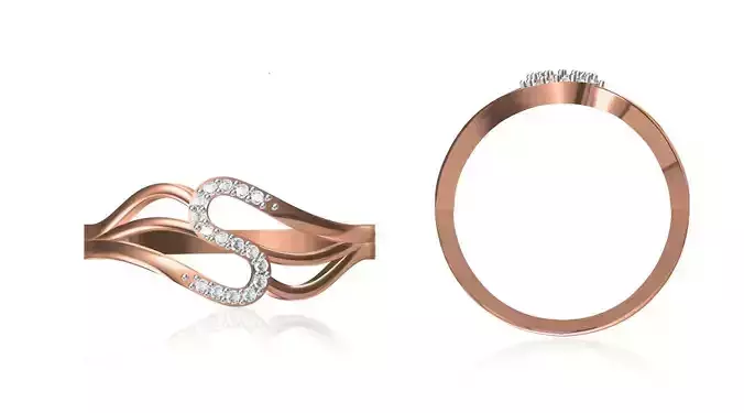 Women Wedding Engagement Ring STL OBJ FBX JCD Details