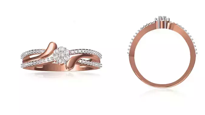 Women Wedding Engagement Ring STL OBJ FBX JCD Details