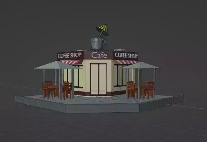3D Coffee Shop Model
