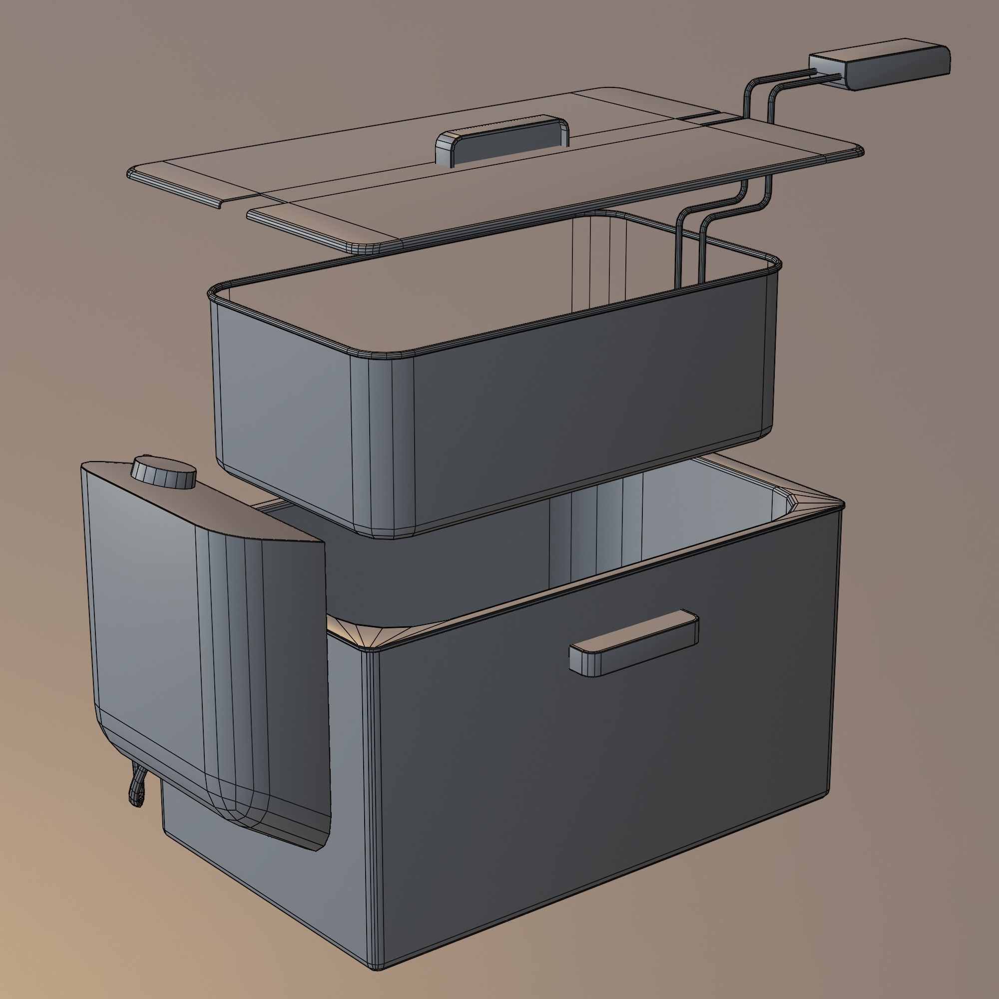 Frying Pan Low-poly 3D model_2