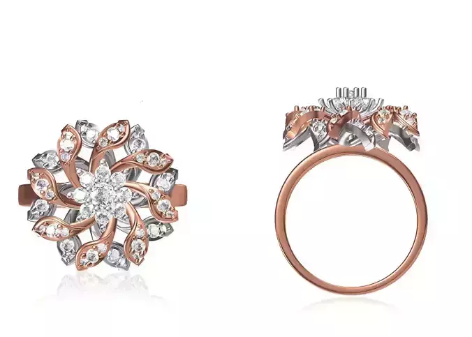 Women Wedding Engagement Ring STL OBJ FBX JCD Details