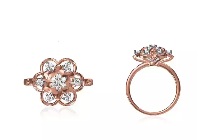 Women Wedding Engagement Ring STL OBJ FBX JCD Details