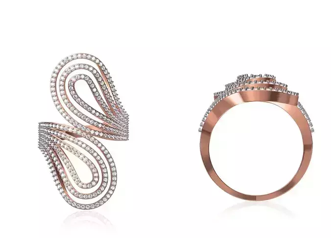 Women Wedding Engagement Ring STL OBJ FBX JCD Details