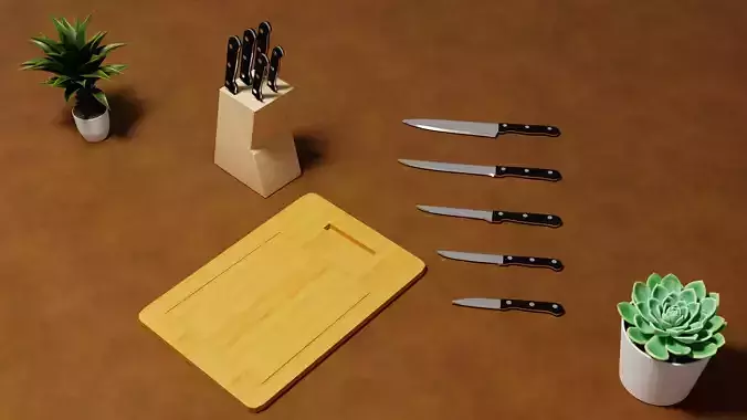 3D Kitchen Knife Set 