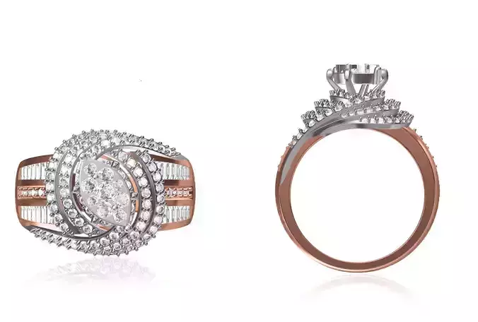 Women Wedding Engagement Ring STL OBJ FBX JCD Details