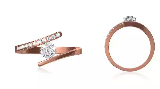 Women Wedding Engagement Ring STL OBJ FBX JCD Details