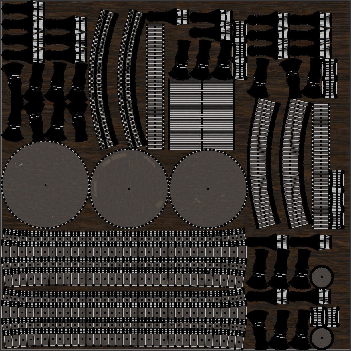 Old Ship Steering Wheel  3D model_8