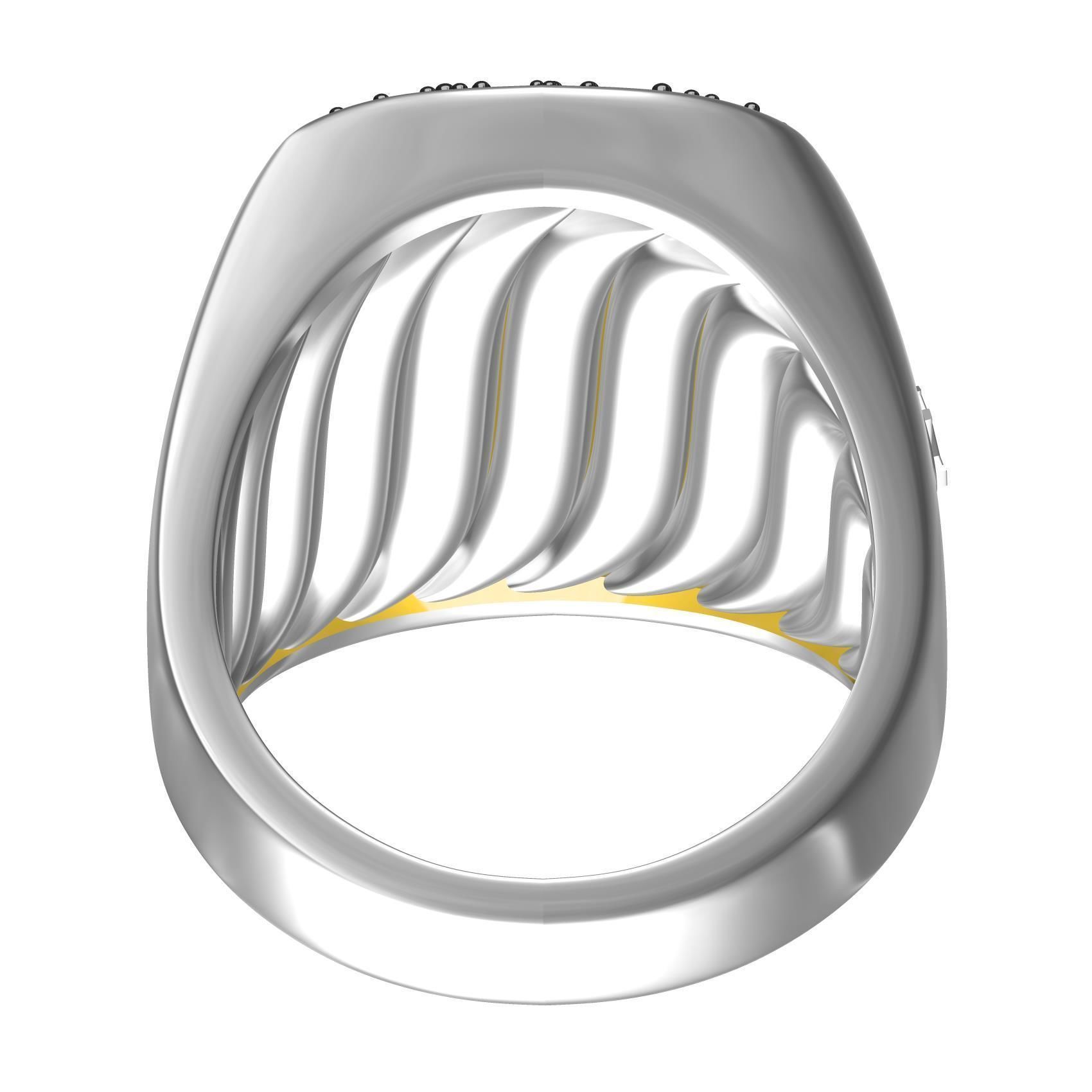 Unique Black Diamond Ring for Men 3D model 3D printable CGTrader