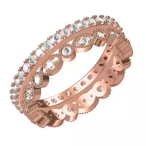 Antique Two Eternity Wedding Band Set