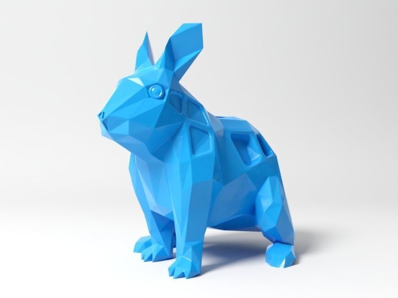 Polygon Rabbit  3D print model_1