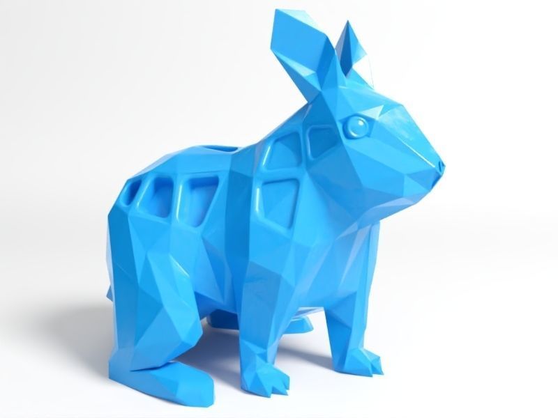 Polygon Rabbit  3D print model_5
