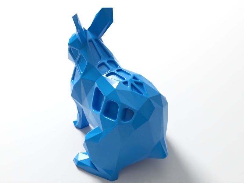Polygon Rabbit  3D print model_3