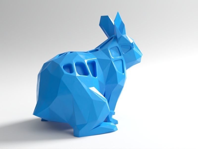 Polygon Rabbit  3D print model_4