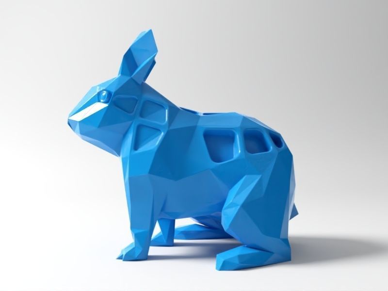 Polygon Rabbit  3D print model_2