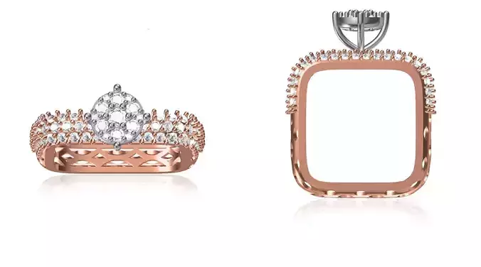 Women Wedding Engagement Ring STL OBJ FBX JCD Details