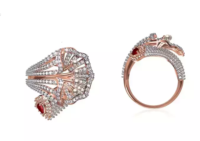 Women Wedding Engagement Ring STL OBJ FBX JCD Details