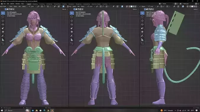  character woman samurai  var 5