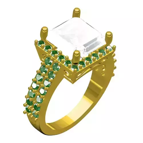 Asscher Cut Diamond Womens Cocktail Ring