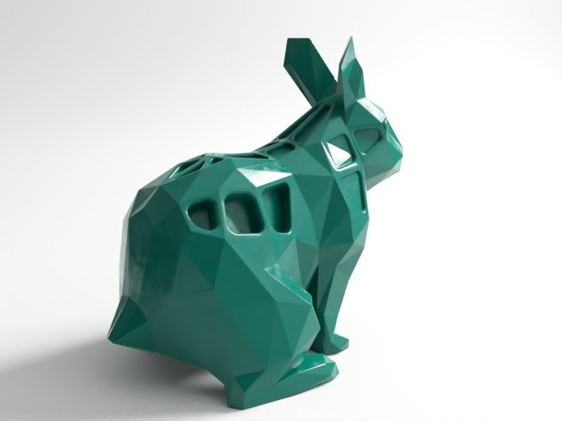 Polygon Rabbit 3D print model_3