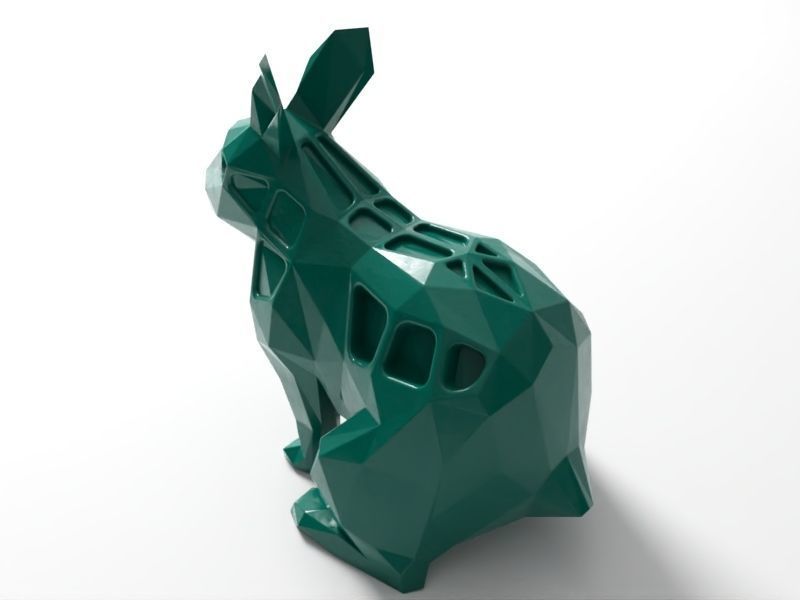 Polygon Rabbit 3D print model_2