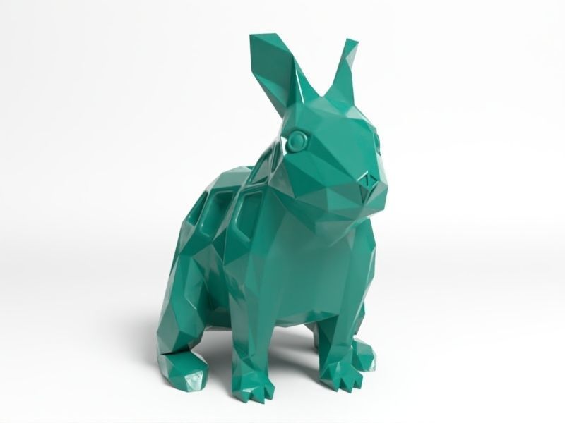 Polygon Rabbit 3D print model_5