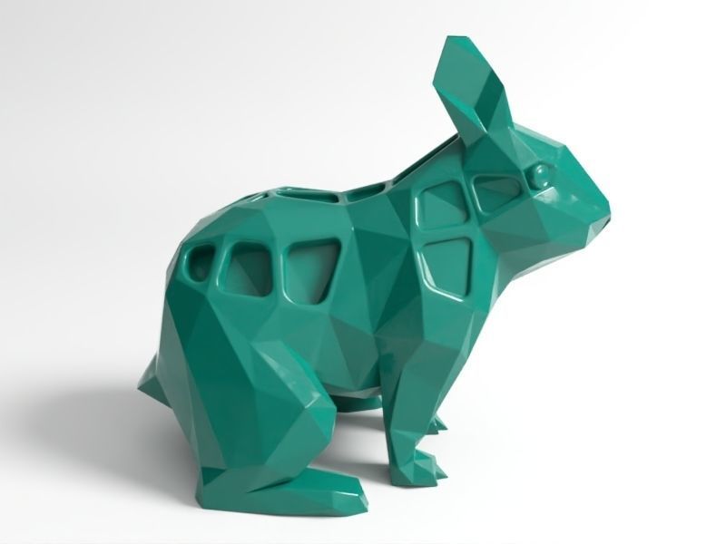 Polygon Rabbit 3D print model_4