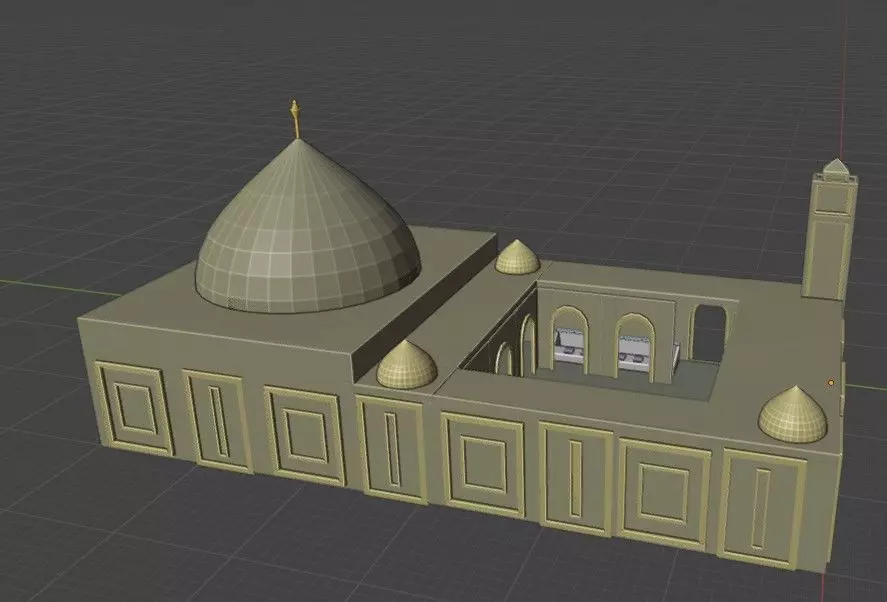 3D masjid Low-poly 3D model_0
