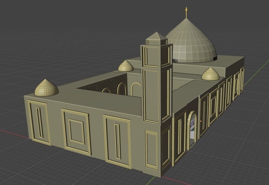 3D masjid Low-poly 3D model_23