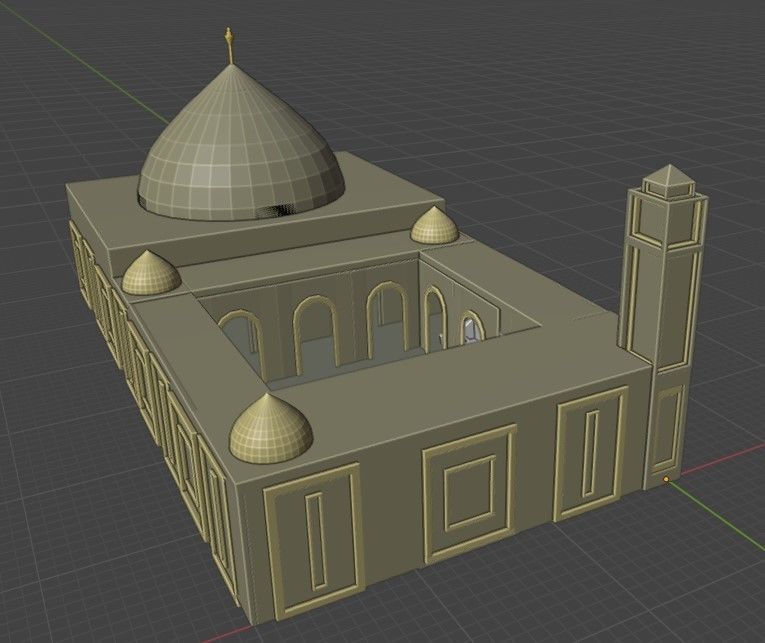 3D masjid Low-poly 3D model_4